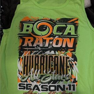 BOCA RATON HURRICANE ALL-STARS Cheer Neon Green Tank Top
